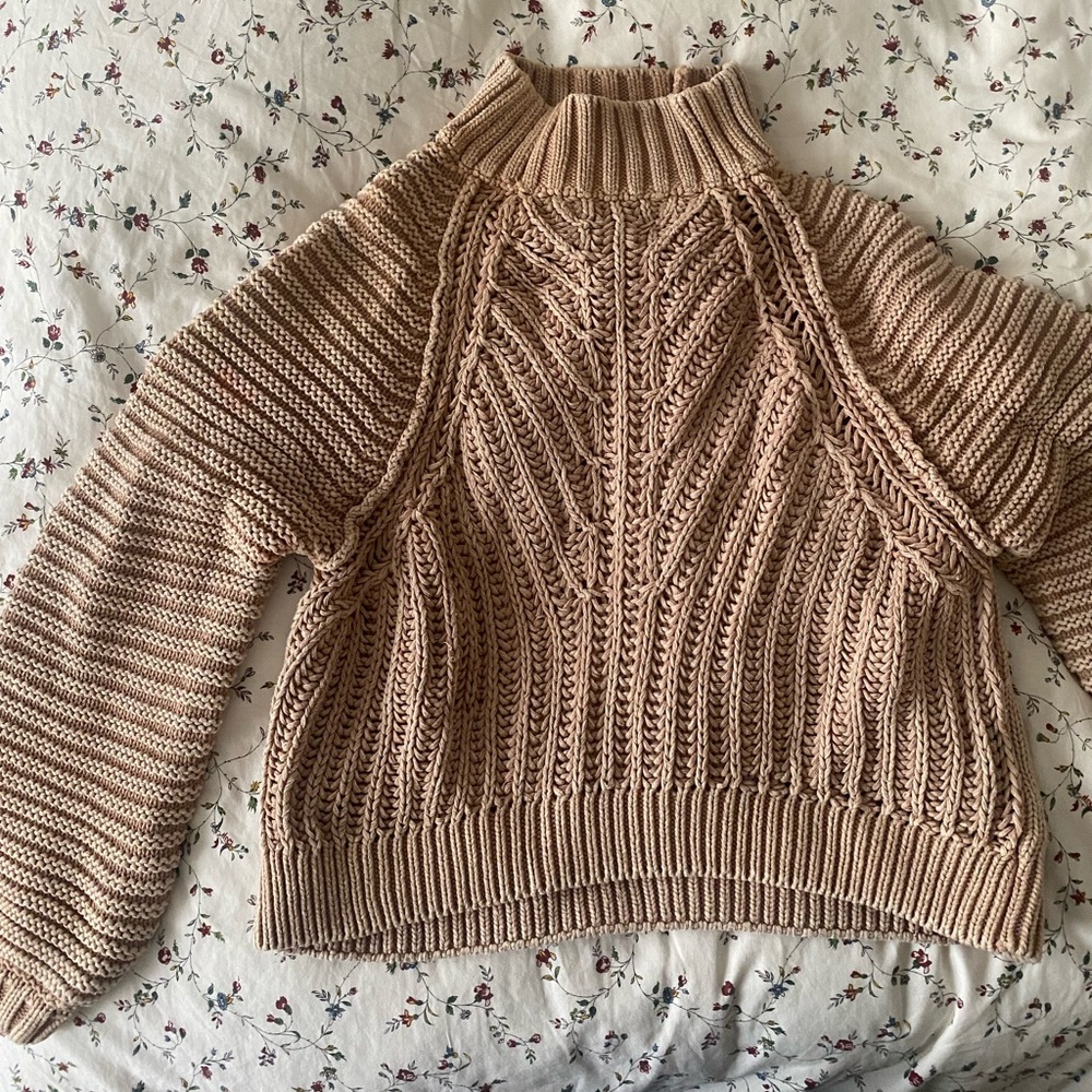 Free people neutral boho knit sweater